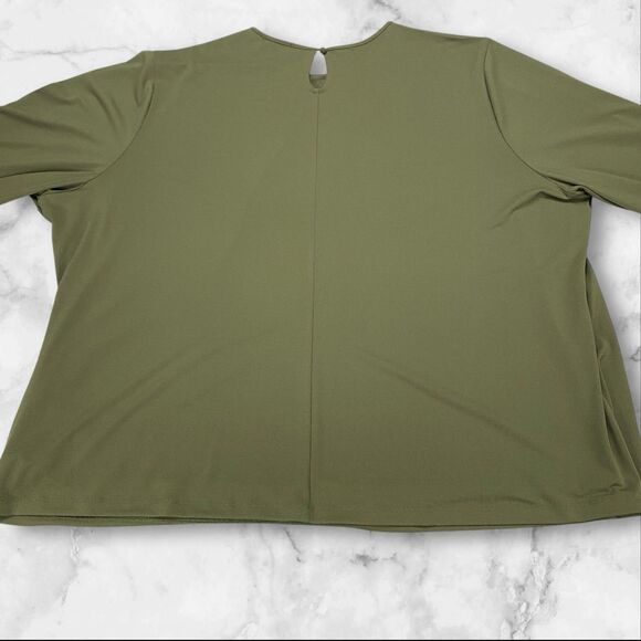 Universal Standard Womens Side Cinch Keyhole Blouse Size 2XL Green - Picture 8 of 15